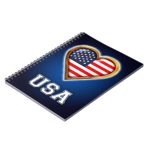 Amerikanhjärta Anteckningsbok Med Spiral