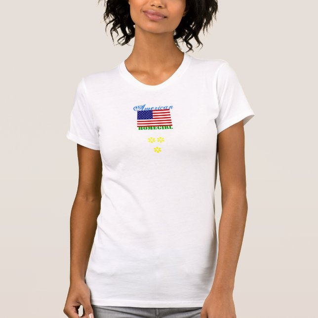 amerikanhomegirl + U.S.-flagga T-shirt (Framsida)