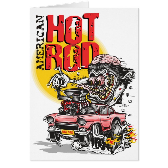 amerikanhot rod hälsningskort (Framsidan)