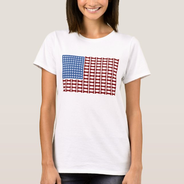 Amerikanhundflagga T-shirt (Framsida)