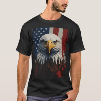 Amerikanisches design flagge adler vintage kreativ t shirt