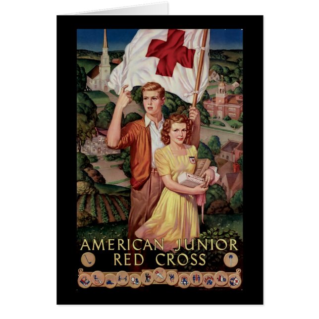 AmerikanjuniorRöda kor Hälsningskort (Framsidan)