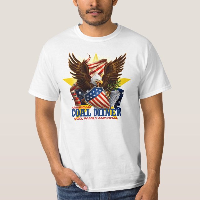 AMERIKANKOLGRUVARBETARE T SHIRT (Framsida)