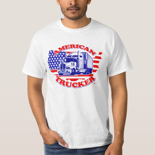 AmerikanlastbilsförareT-tröja Tee Shirt (Framsida)