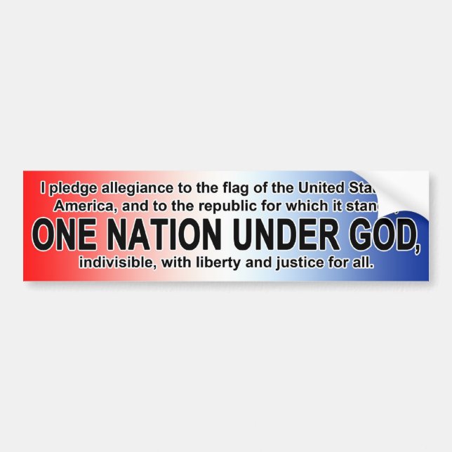 Amerikanlöfte av trohet en nation under gud bildekal (Framsidan)