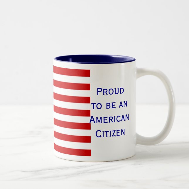 Amerikanmedborgareflagga två tonar kaffemuggen vid Två-Tonad mugg (Höger)
