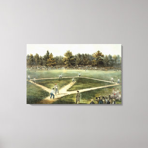 Amerikanmedborgareleken av baseball canvastryck