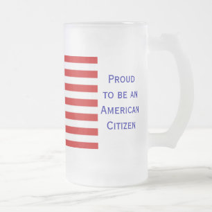 Amerikanmedborgarskapflagga frostade Stein vid Frostat Ölglas