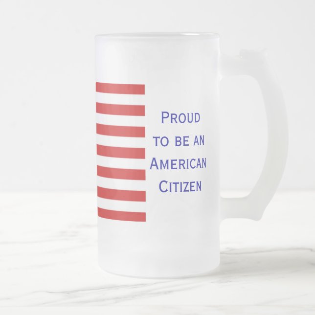Amerikanmedborgarskapflagga frostade Stein vid Frostat Ölglas (Höger)