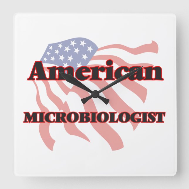 AmerikanMicrobiologist Fyrkantig Klocka (Framsida)