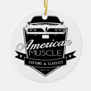 Amerikanmuskel Firebird Julgransprydnad Keramik