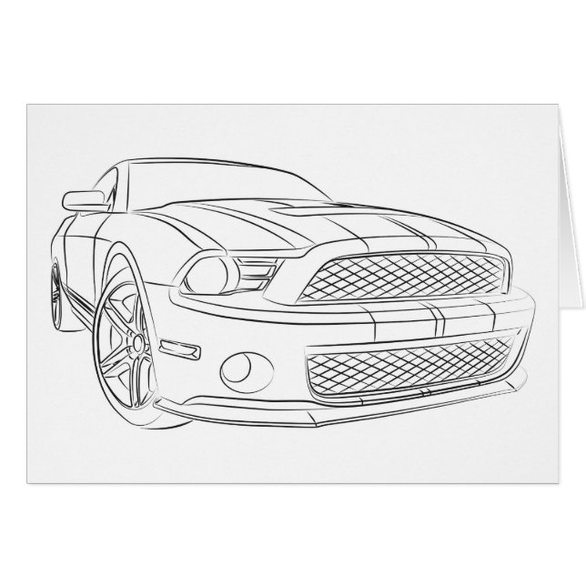 Amerikanmuskelbil Hälsningskort (Framsidan Horizontal)