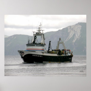 Amerikannr. 1, fabriksTrawler i holländsk hamn, A Poster