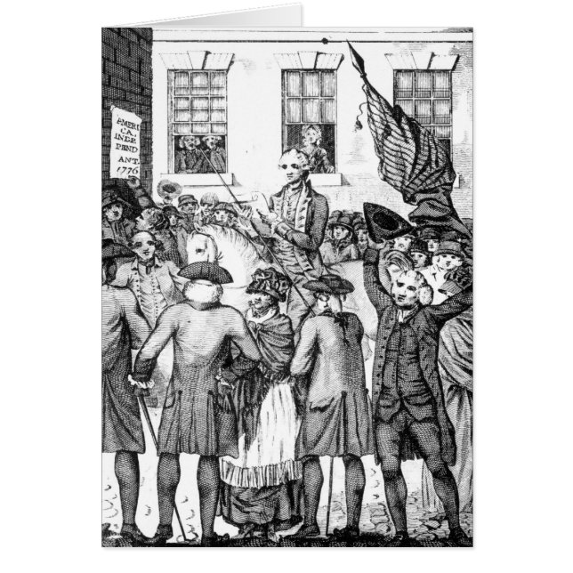 Amerikannybyggare förklarade sig hälsningskort (Framsidan)