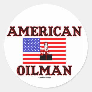 Amerikanoilmanen, oilfieldklistermärken, runt klistermärke