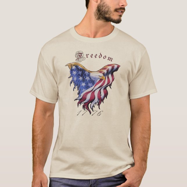 Amerikanörn, grundläggande T-tröja för frihet T-shirt (Framsida)