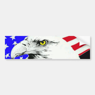 AMERIKANÖRN OCH FLAGGA BILDEKAL