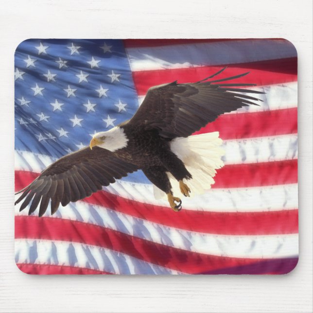 Amerikanörn och flagga Mousepad Musmatta (Framsidan)
