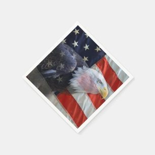 Amerikanörn och flagga pappersservett