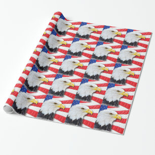Amerikanörn och flagga presentpapper