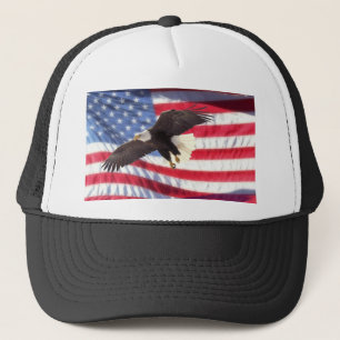 Amerikanörn och flaggahatt truckerkeps