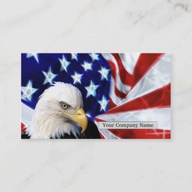 Amerikanörn och flaggavisitkortar visitkort (Framsida)