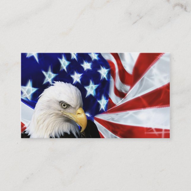 Amerikanörn och flaggavisitkortar visitkort (Framsida)