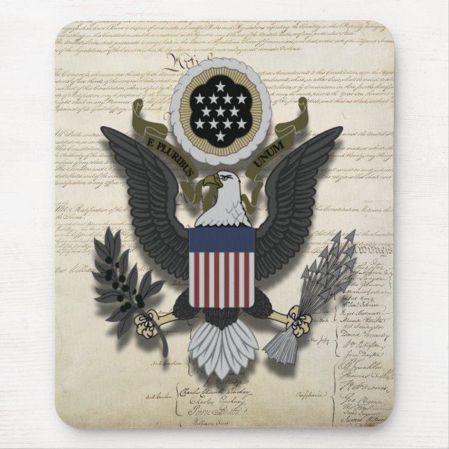 Amerikanörn på konstitutionen musmatta (Framsidan)