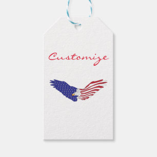 Amerikanörn Thunder_Cove som är patriotisk 4th Presentetikett