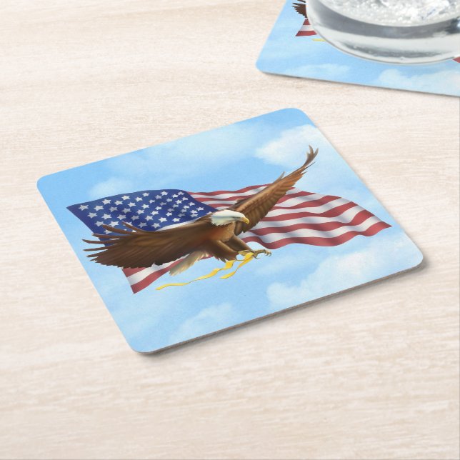 Amerikanörn Underlägg Papper Kvadrat (Vinklad)