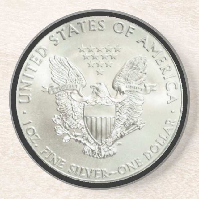 AMERIKANÖRNSILVER DOLLAR-COASTER UNDERLÄGG SANDSTEN (Framsidan)