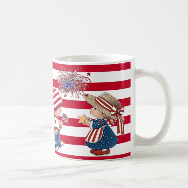 Amerikanpojke och patriotisk mugg för flicka (Höger)