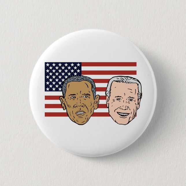 Amerikanpresident Barack och VP Joe Biden Knapp (Framsida)