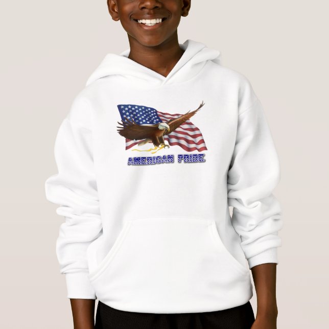 AMERIKANPRIDEÖRN OCH FLAGGA TEE (Framsida)