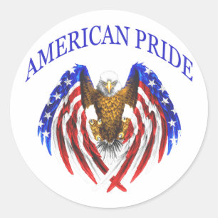 Amerikanprideörn Runt Klistermärke