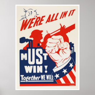 Amerikanpropaganda under världskrig II Poster