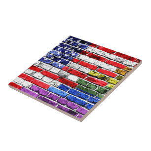 Amerikanregnbågeflagga Kakelplatta