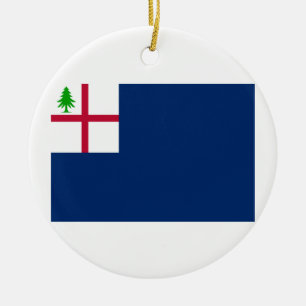 Amerikanrevolutionstrid av bunkerbackeflagga julgransprydnad keramik