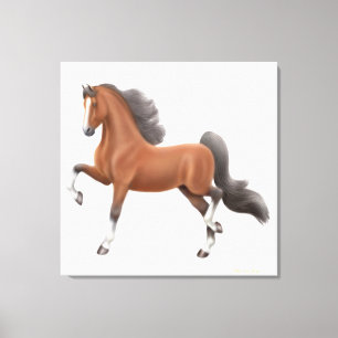 AmerikanSaddlebred Gaited häst slågen in kanfas Canvastryck