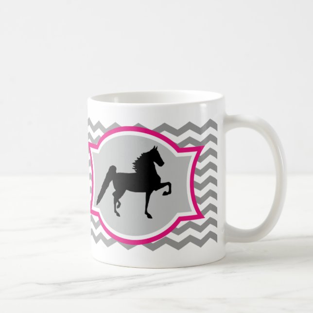 AmerikanSaddlebred mugg - grått och rosor (Höger)