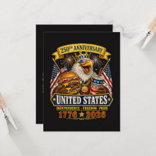 Amerikansk 1776 2026 250-års 4:e juli självständig inbjudningar