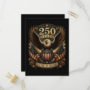 Amerikansk 1776 2026 250-årsjubileum 4 juli Patrio Inbjudan Vykort