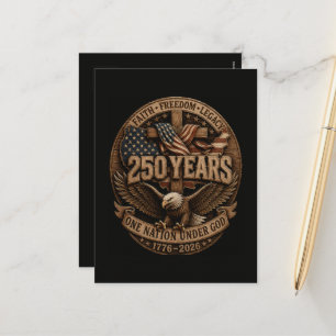 Amerikansk 1776 2026 250-årsjubileum 4 juli självs helg vykort