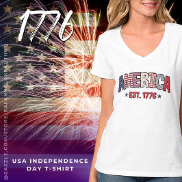 Amerikansk 1776 självständighetsdag T-shirt