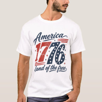 Amerikansk 1976 Land Of The Free T Shirt