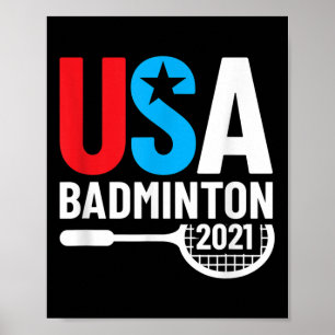 Amerikansk 2021 Usa Badmintonpresenter För Oss Bad Poster