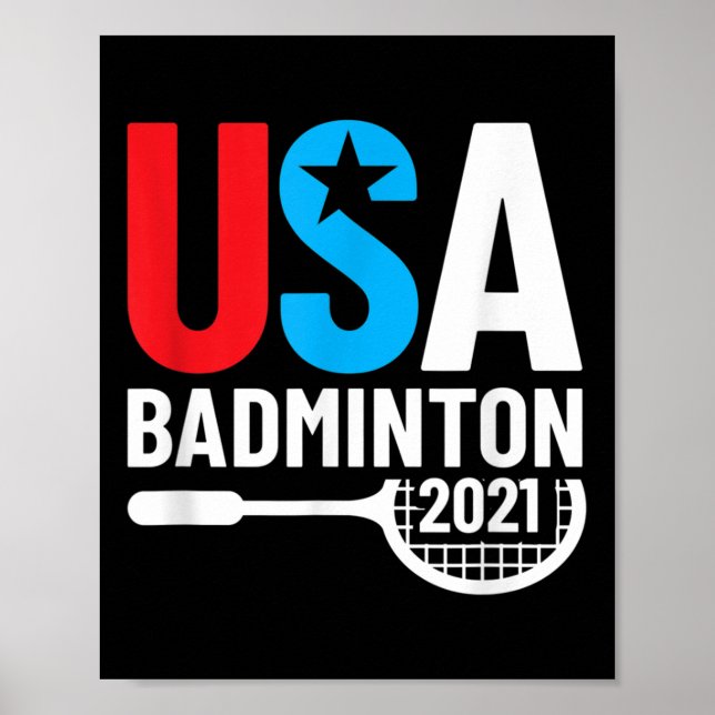 Amerikansk 2021 Usa Badmintonpresenter För Oss Bad Poster (Framsidan)