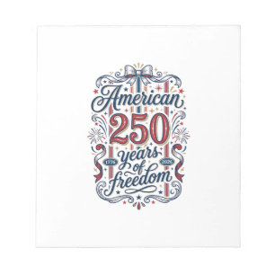 Amerikansk 250 år av frihet patriotisk skjorta Des Anteckningsblock