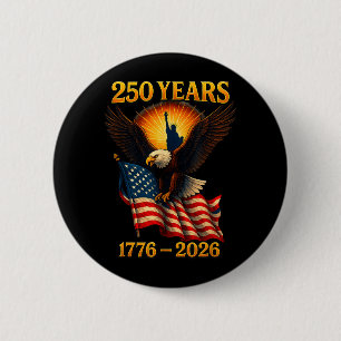 Amerikansk 250 år retro örn USA patriotisk 1776 Knapp