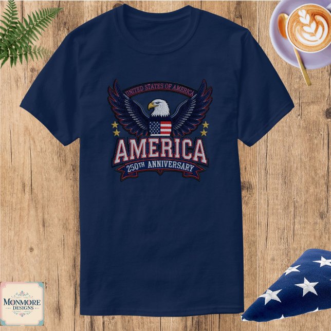 Amerikansk 250-årsjubileum herr t-shirt (Skapare uppladdad)